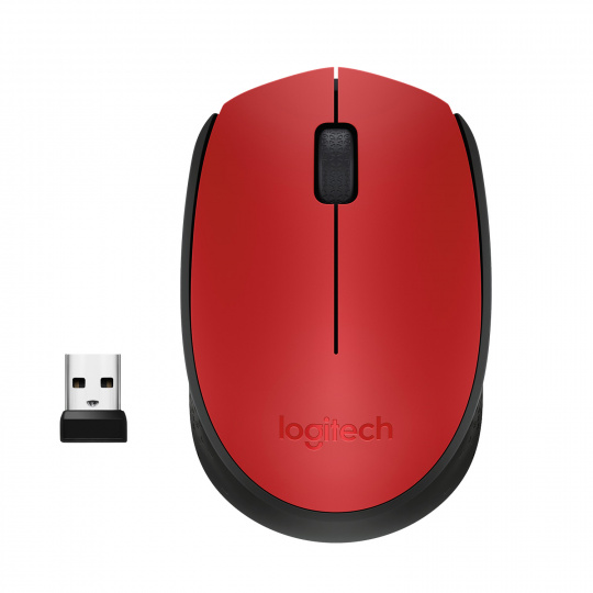 Logitech M171 Red-K myš Pro praváky i leváky RF bezdrátový Optický 1000 DPI