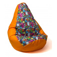 Sako taška pouffe pear print orange-fairy 2 L 105 x 80 cm