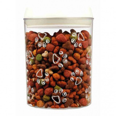 Plastový zásobník na krmivo a maškrty 1,5 l / ø 12 × 17,5 cm transparentný Plastový zásobník na krmivo a maškrty 1,5 l / ø 12 × 17,5 cm transparentný