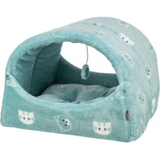 Kukaň MIMI s hračkou, 42 x 35 x 35 cm, šalviová - LIMITOVANÁ PONUKA