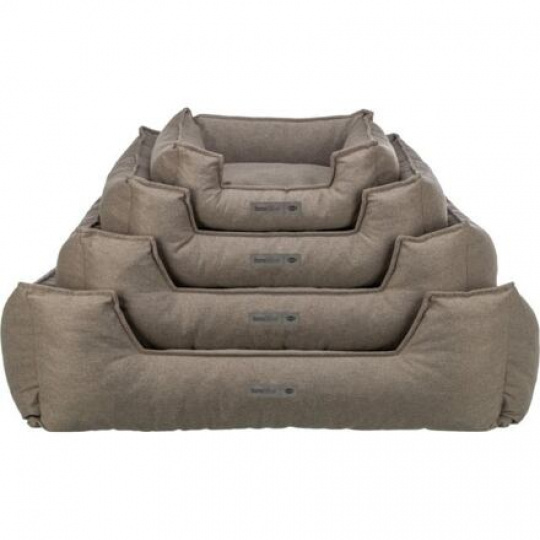 Pelech GANO, obdĺžnikový s vankúšovým okrajom, tkanina, šedobéžová Pelech GANO, obdĺžnikový s vankúšovým okrajom, tkanina, šedobéžová