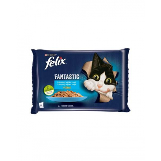 Nestlé FELIX Fantastic cat Multipack výber z rýb želé kapsička 4x85 g Nestlé FELIX Fantastic cat Multipack výber z rýb želé kapsička 4x85 g