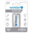 Nabíjecí baterie everActive Ni-MH 6F22 9V 250 mAh Silver Line