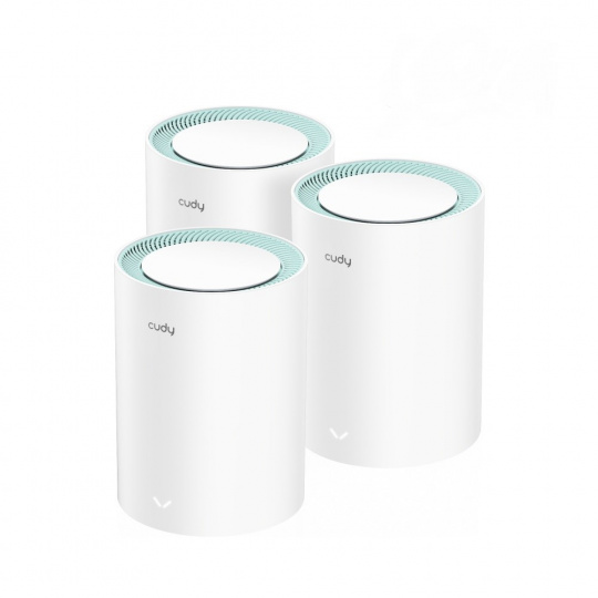 Cudy M1300 3-PACK Systém mesh Wi-Fi Dvoupásmový (2,4 GHz / 5 GHz) Wi-Fi 5 (802.11ac) Bílá 1 Vnitřní