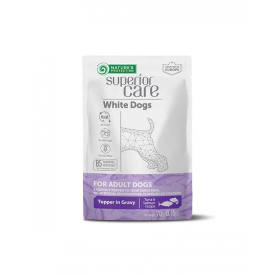 Natures P Superior care white dog adult all breeds tuniak & losos kapsička 24 x 70 g