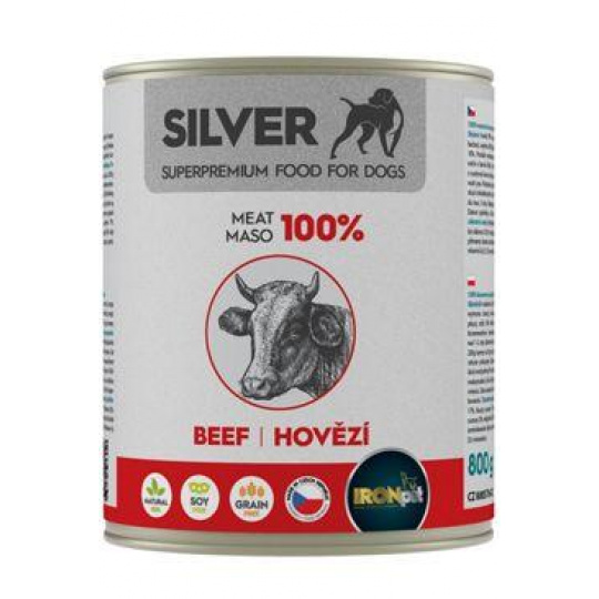 IRONpet Silver Dog Beef konzerva 800g IRONpet Silver Dog Beef konzerva 800g