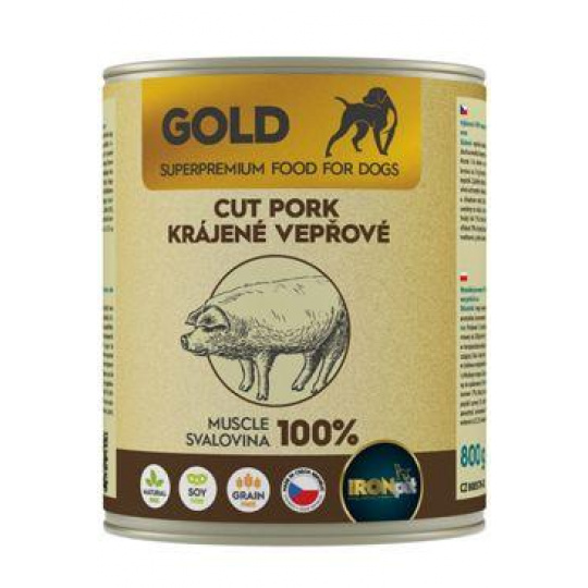 IRONpet Gold Dog Pork Cut Muscle konzerva 800g IRONpet Gold Dog Pork Cut Muscle konzerva 800g