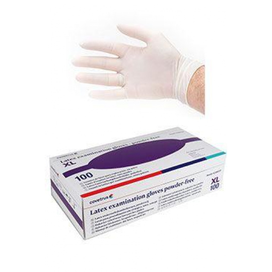 Rukavice hniezdo.vyš.CVET latex XL/100ks bez púdru, biele Rukavice hniezdo.vyš.CVET latex XL/100ks bez púdru, biele