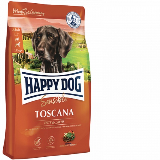 Happy Dog Supreme Sensible Toscana Losos & Kačica 12,5 kg + DOPRAVA ZADARMO