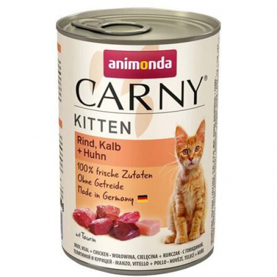 ANIMONDA konzerva CARNY Kitten - teľacie + kuracie + morčacie 400g ANIMONDA konzerva CARNY Kitten - teľacie + kuracie + morčacie 400g