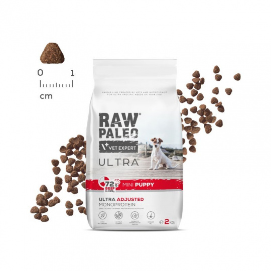 RAW PALEO Ultra Mini Puppy Beef - suché krmivo pro štěňata malých plemen - 2 kg