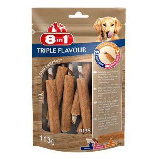 Pochúťka 8in1 Flavours Triple Flavour Ribs 113g/6ks Pochúťka 8in1 Flavours Triple Flavour Ribs 113g/6ks