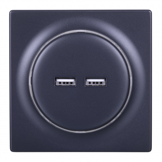 Fibaro FGWU-021-8 zásuvka 2x USB Černá