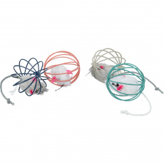 Plyšová myš v okrúhlej farebnej klietke 6 cm