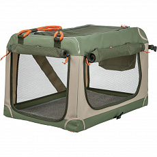 Transportná prepravka COMFY, S: 47.5 x 44.5 x 70 cm, olivová/béžová