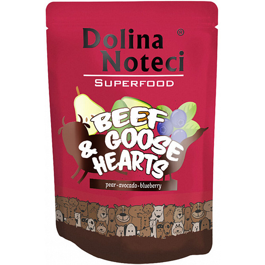 DOLINA NOTECI SUPERFOODS hovädzie a husacie srdiečka kapsička pre psy 300 g