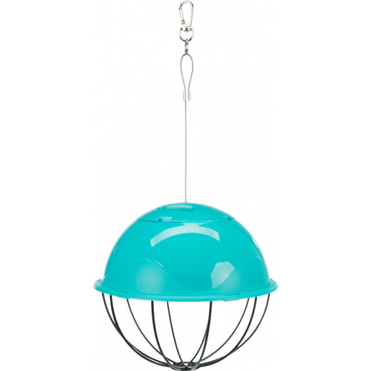Závesná guľa na potravu napoly plastová/sieťovina 16 cm Závesná guľa na potravu napoly plastová/sieťovina 16 cm