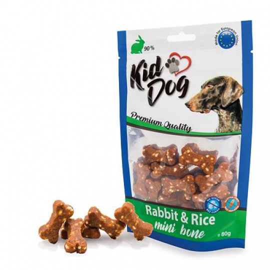 KIDDOG králičie mäso s ryžou MINI kostičky 80 g KIDDOG králičie mäso s ryžou MINI kostičky 80 g