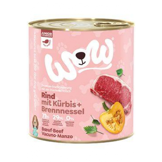 WOW konzerva Junior hovädzie s tekvicou 800g WOW konzerva Junior hovädzie s tekvicou 800g