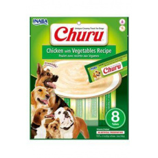 Pamlsek Inaba Churu Pyré dog Kuracie so zeleninou 8 túb 160 g
