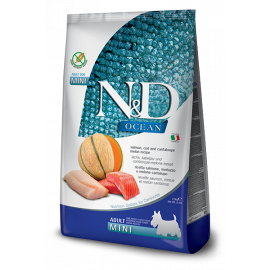 N&D OCEAN DOG Adult Mini Salmon & Cod & Melon 7kg N&D OCEAN DOG Adult Mini Salmon & Cod & Melon 7kg