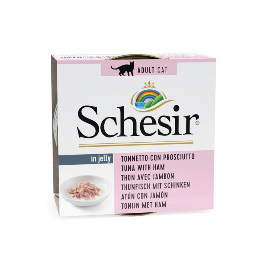 SCHESIR in jelly Tuna with ham - mokré krmivo pro kočky - 85 g