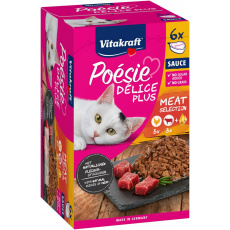 VITAKRAFT POESIE DELICE PLUS Kuřecí a hovězí - mokré krmivo pro kočky - 6x85g