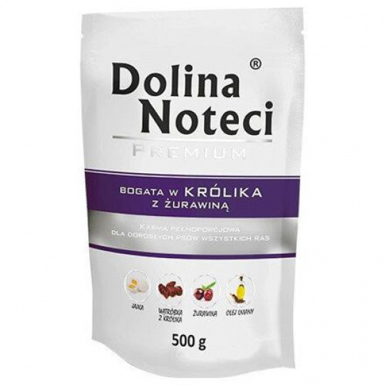 DOLINA NOTECI PREMIUM králik s brusnicami kapsička pre psy 500 g DOLINA NOTECI PREMIUM králik s brusnicami kapsička pre psy 500 g
