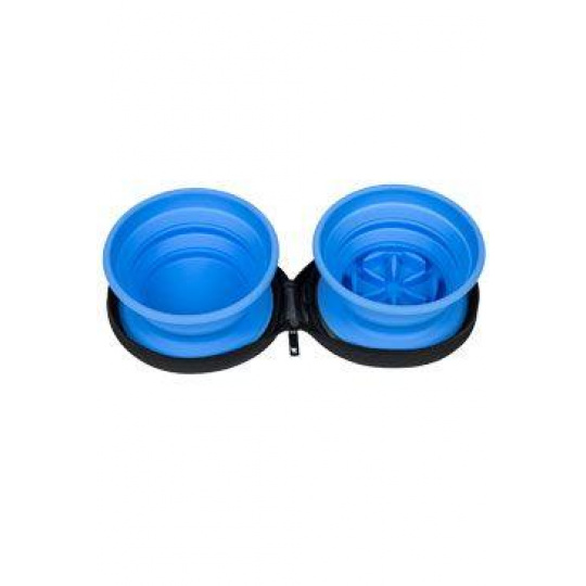 Cestovná dvojmiska SLOWFEEDER modrá 700ml Kiwi Cestovná dvojmiska SLOWFEEDER modrá 700ml Kiwi