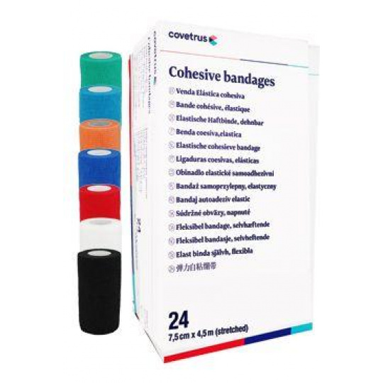 Elastická bandáž. CVET 7,5cmx4,5m mix farieb 24ks Elastická bandáž. CVET 7,5cmx4,5m mix farieb 24ks
