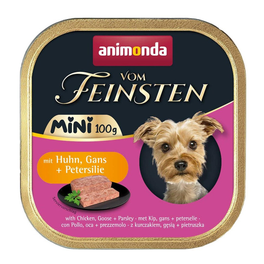 ANIMONDA Vom Feinsten Adult Mini Chicken, goose and parsley - mokré krmivo pro psy - 100g