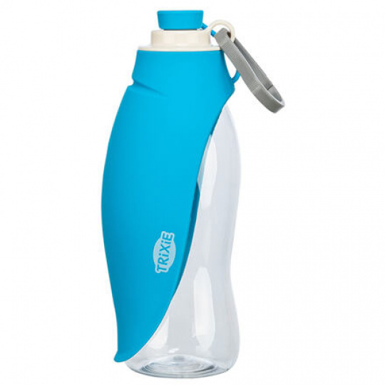 Fľaša na vodu so sklápacou silikónovou miskou, 0.55 l, plast/silikón