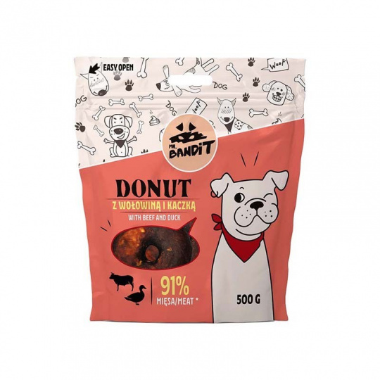 PAN. BANDIT DONUT s hovězím masem - psí pochoutka - 500 g