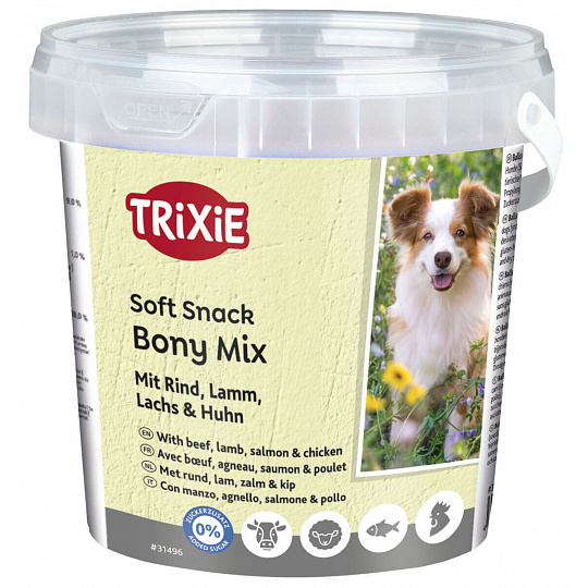Soft Snack Bony MIX - hovädzie, jahňacie, losos, kuracie 500 g Soft Snack Bony MIX - hovädzie, jahňacie, losos, kuracie 500 g