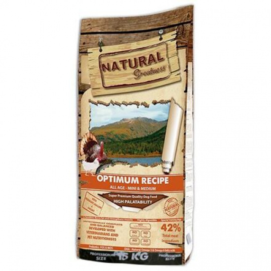 Natural Greatness Optimum Recipe Mini,Medium/morka,kurča/15 kg