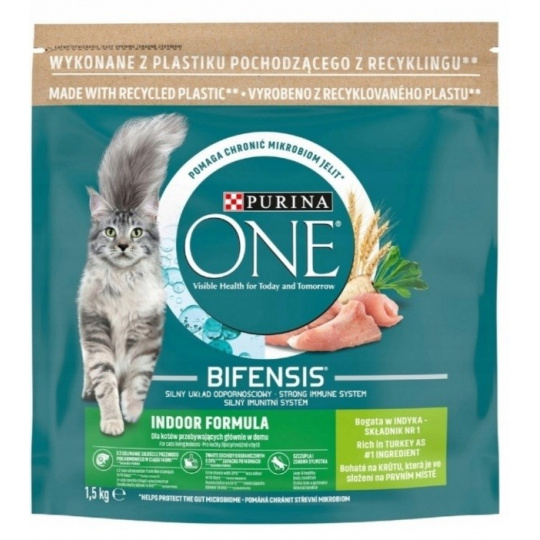 PURINA One Bifensis Indoor Formula - suché krmivo pro kočky - 1,5 kg