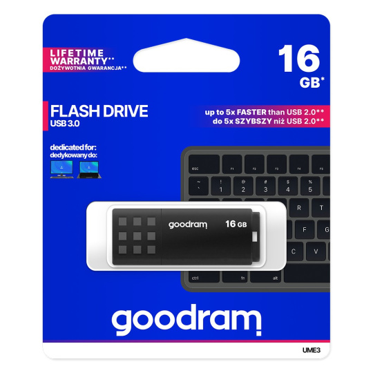 Goodram UME3 16 GB USB Type-A 3.0 (3.1 Gen 1) paměťová karta černá