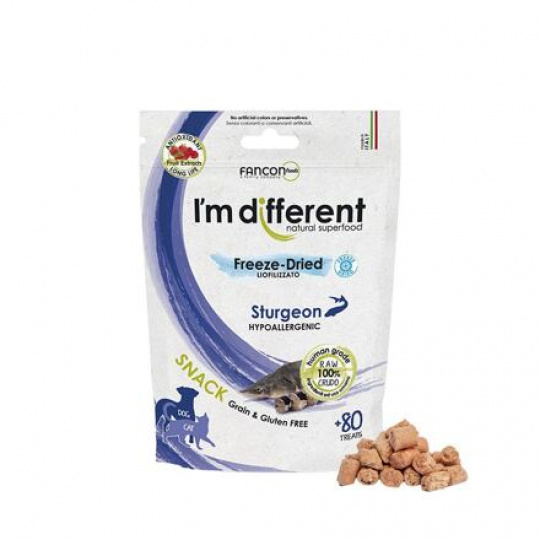 I´M DIFFERENT SNACK jeseter - mrazom sušená pochúťka, 40 g I´M DIFFERENT SNACK jeseter - mrazom sušená pochúťka, 40 g