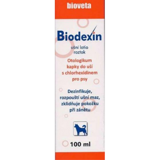 Biodexin ušné lotio sol. s chlorhexidínom 100 ml Biodexin ušné lotio sol. s chlorhexidínom 100 ml