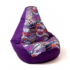 Sako taška pouffe Pear print purple-WOW L 105 x 80 cm