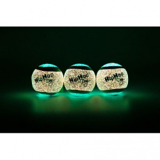 Balení-neonový ve tmě svítící tenis. míč pískací 5 cm (3 ks/bal) HIPHOP DOG