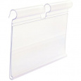 Držiak cenovky na háčik, 7 x 3,9 cm, transparentný