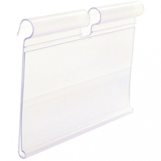 Držiak cenovky na háčik, 7 x 3,9 cm, transparentný Držiak cenovky na háčik, 7 x 3,9 cm, transparentný
