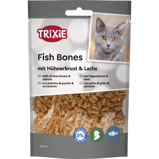 Fish Bones, rybie kostičky s kuracími prsiami a lososom, 50 g