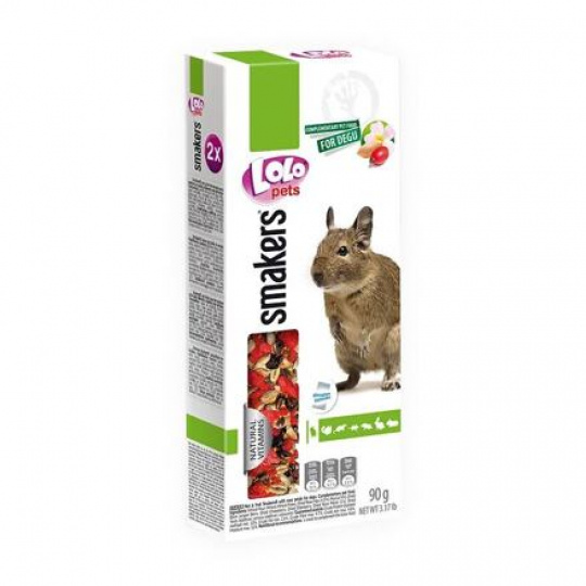 LOLO SMAKERS 2 triedy s ovocím a orechmi pre osmáky degu 90 g LOLO SMAKERS 2 triedy s ovocím a orechmi pre osmáky degu 90 g
