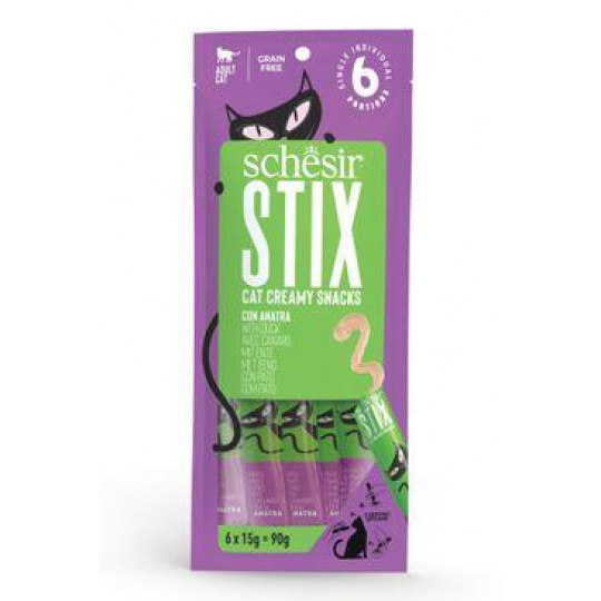 Schesir Cat pochúťka Stix Liquid Snack kačica 6x15g Schesir Cat pochúťka Stix Liquid Snack kačica 6x15g