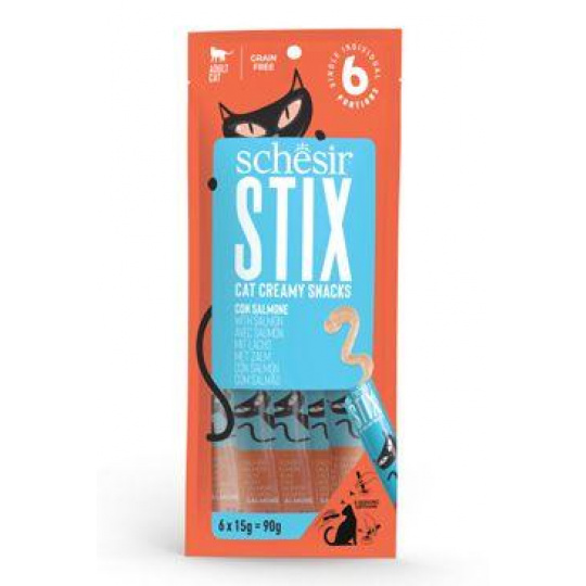 Schesir Cat pochúťka Stix Liquid Snack losos 6x15g Schesir Cat pochúťka Stix Liquid Snack losos 6x15g