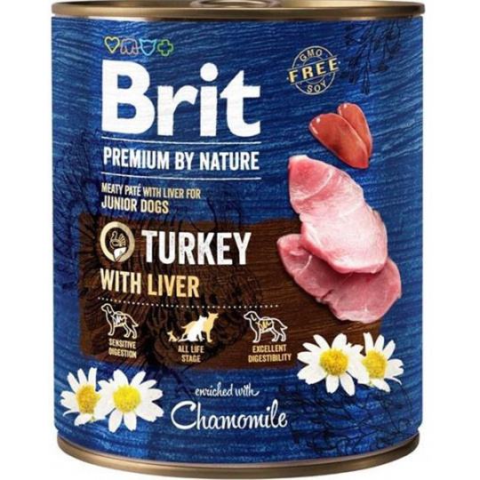 Brit Premium by Nature dog Turkey with Liver 6 x 800 g konzerva Brit Premium by Nature dog Turkey with Liver 6 x 800 g konzerva