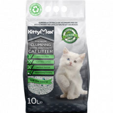 KITTYMAX hrudkujúci, bezprašný biely bentonit ALOE VERA 10 l KITTYMAX hrudkujúci, bezprašný biely bentonit ALOE VERA 10 l