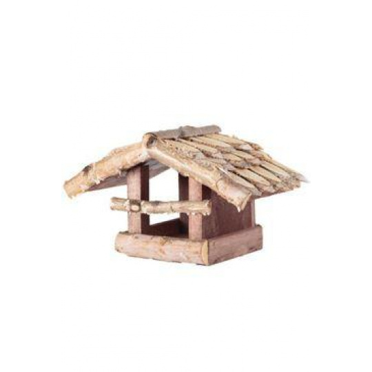 Kŕmidlo pre vtáky drevené prírodné nástenné